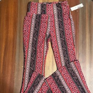 No Boundaries Red and Black Wide Leg Pants